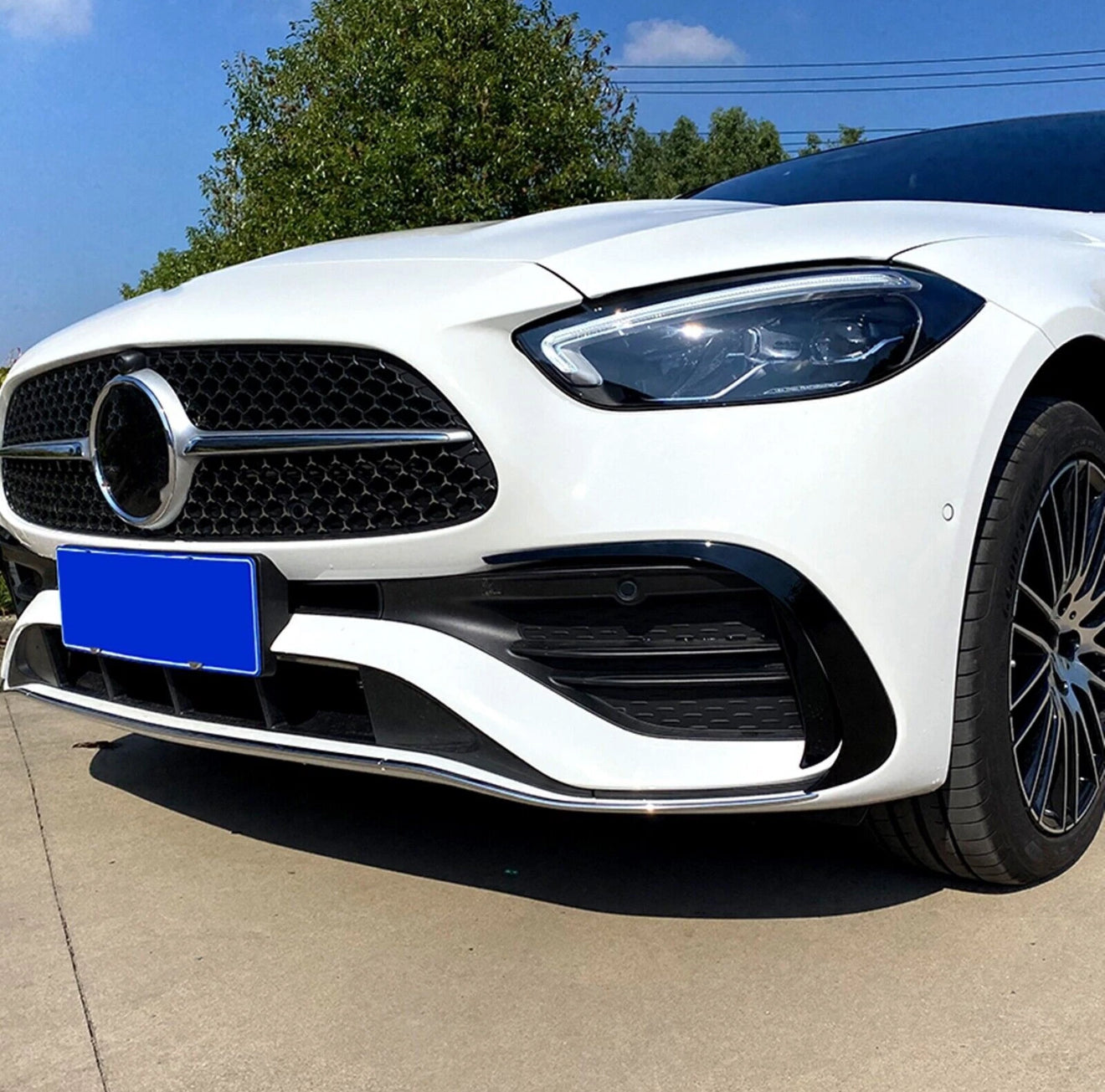 Lajsne prednjeg branika za Mercedes C-Klasa W206 S206 Piano Crna