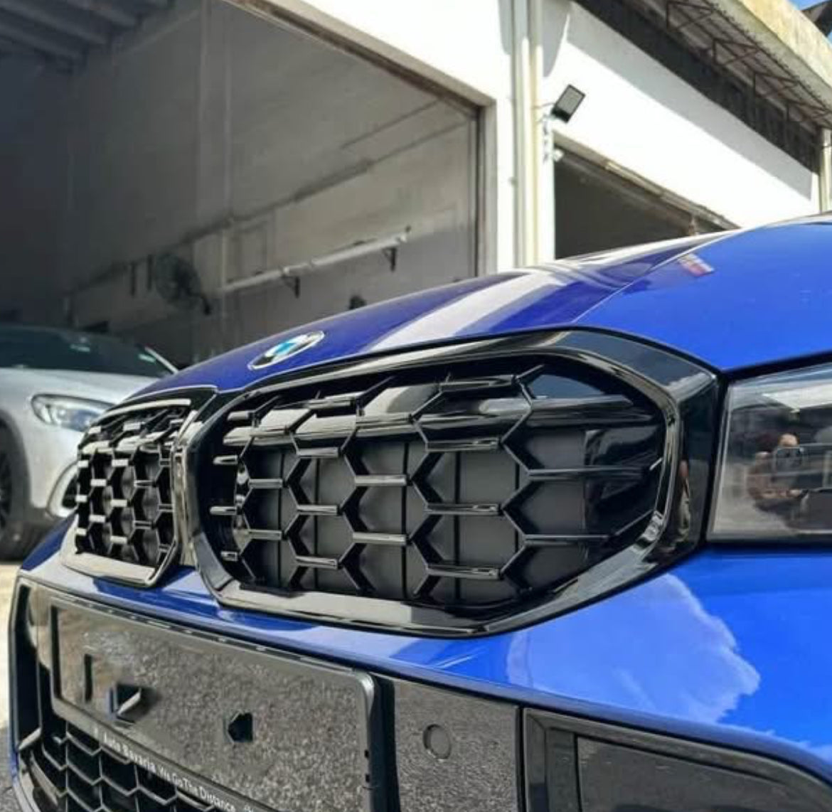 Diamond Grill for BMW Series 3 G20 LCI G21 LCI Glossy Black