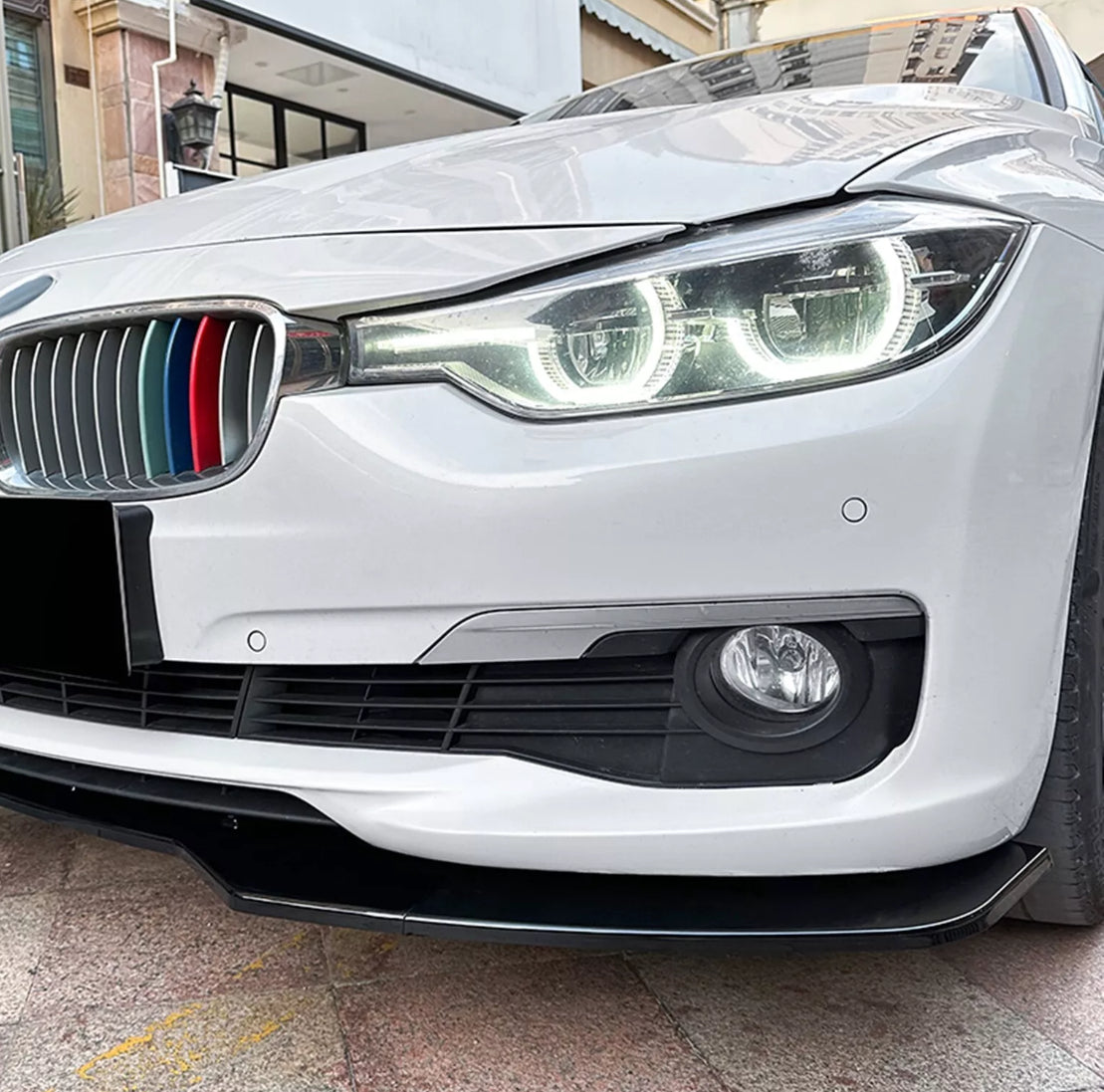 Front lip for BMW F30 F31 Piano Black Standard bumper
