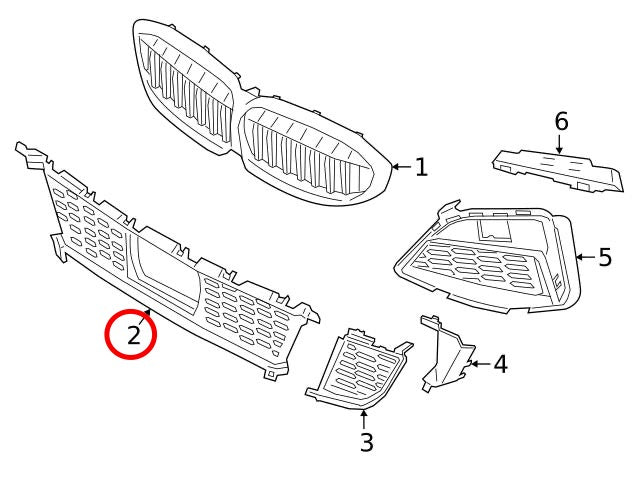 BMW G20 G21 Front Bumper Center Grille with ACC M Package