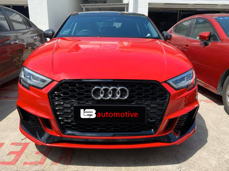 RS3 GRILL for AUDI A3/S3 8V Facelift BLACK GLOSSY