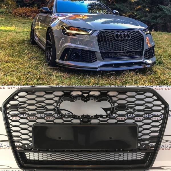 AUDI A6 C7 RS6 Look GRILL Black Glossy