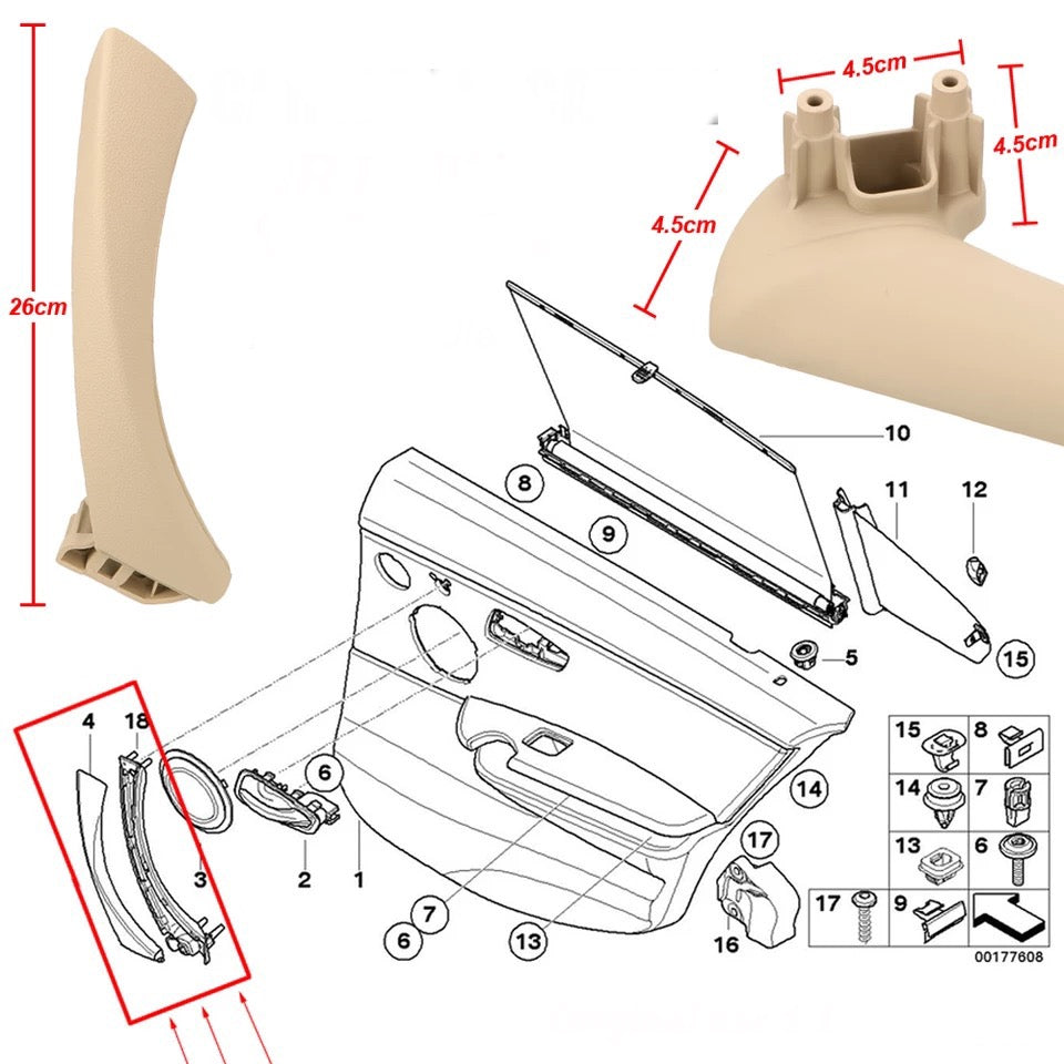 INNER HANDLE OF DRIVER'S DOOR for BMW E90 E91