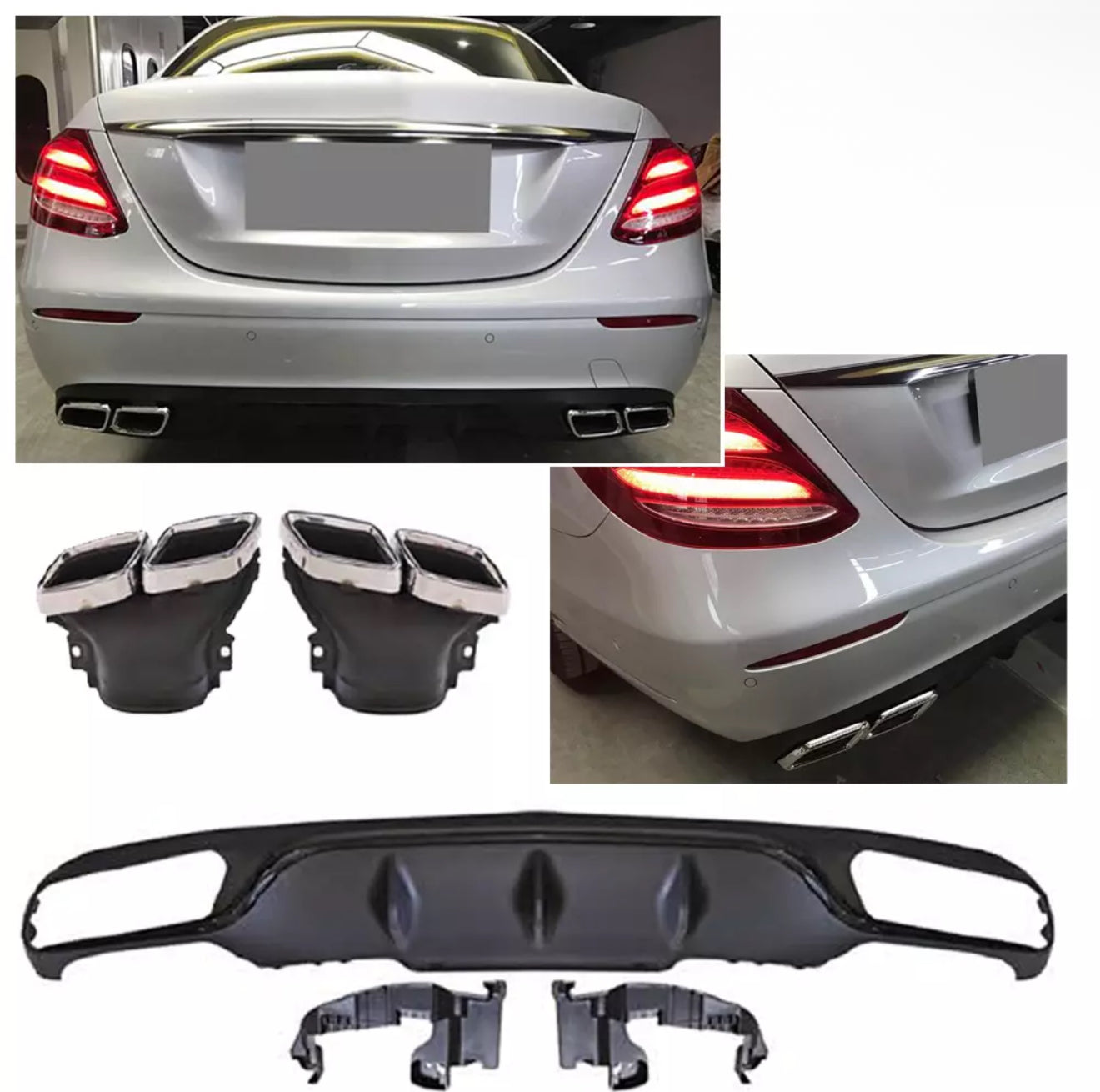 Zadnji difuzor za Mercedes E-razred W213 E63 AMG videz 2016-2020.