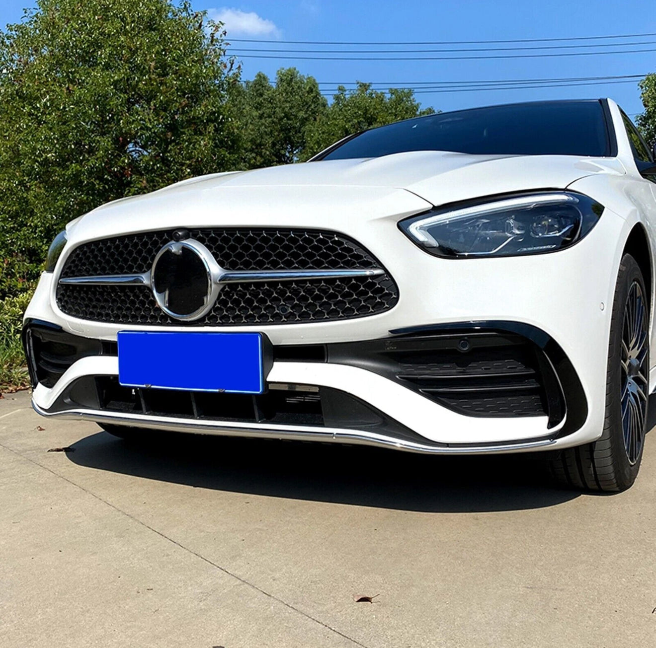 Lajsne prednjeg branika za Mercedes C-Klasa W206 S206 Piano Crna