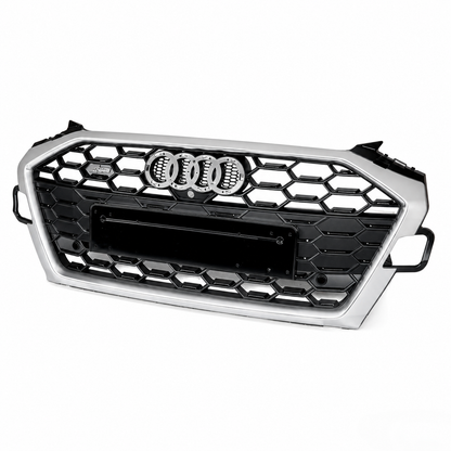 RS4 Style Grill prednja maska za Audi A4 B9 B9.5 Facelift 2020.-2024. Silver