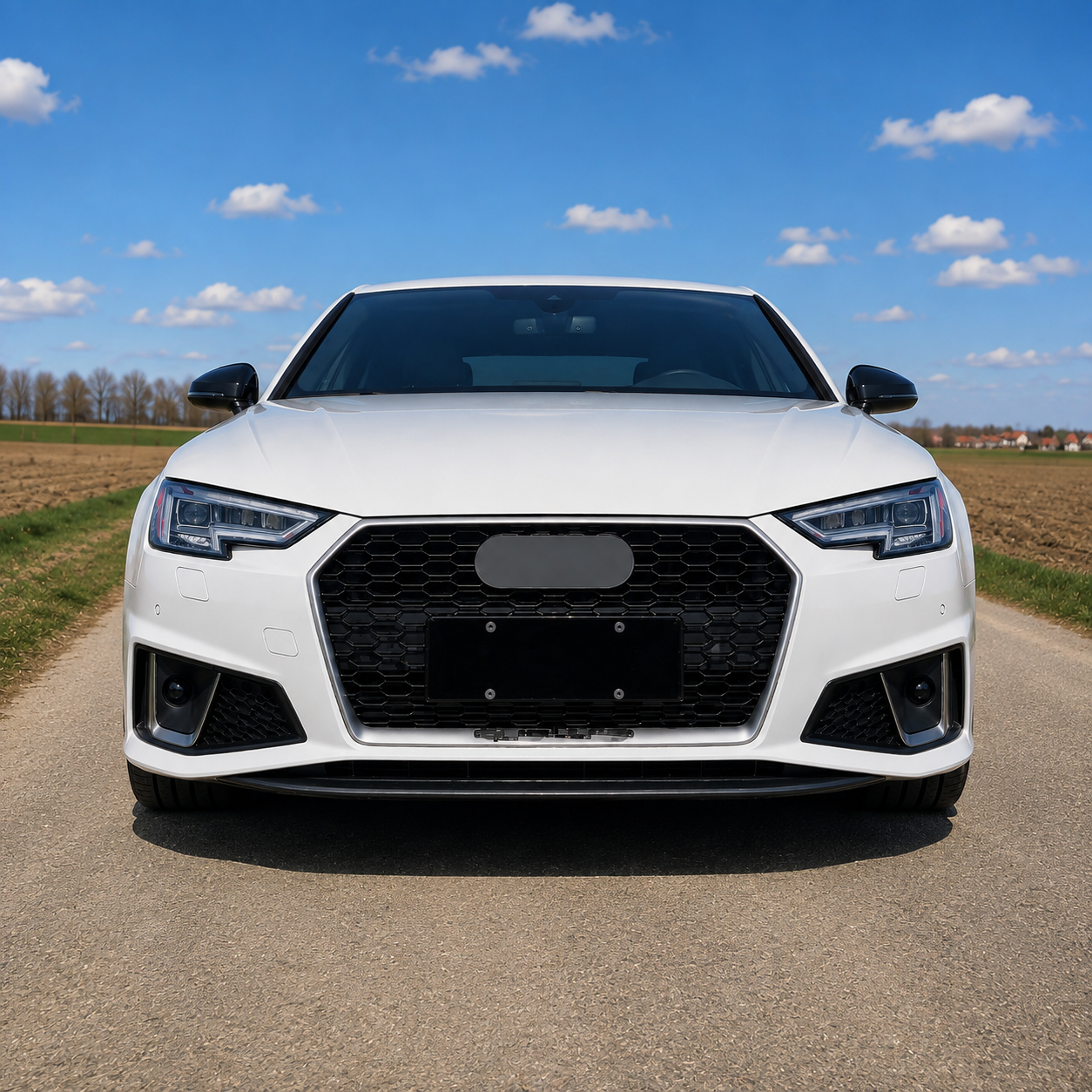 RS4 Style Grill prednja maska za Audi A4 B9 2015.-2019. Silver