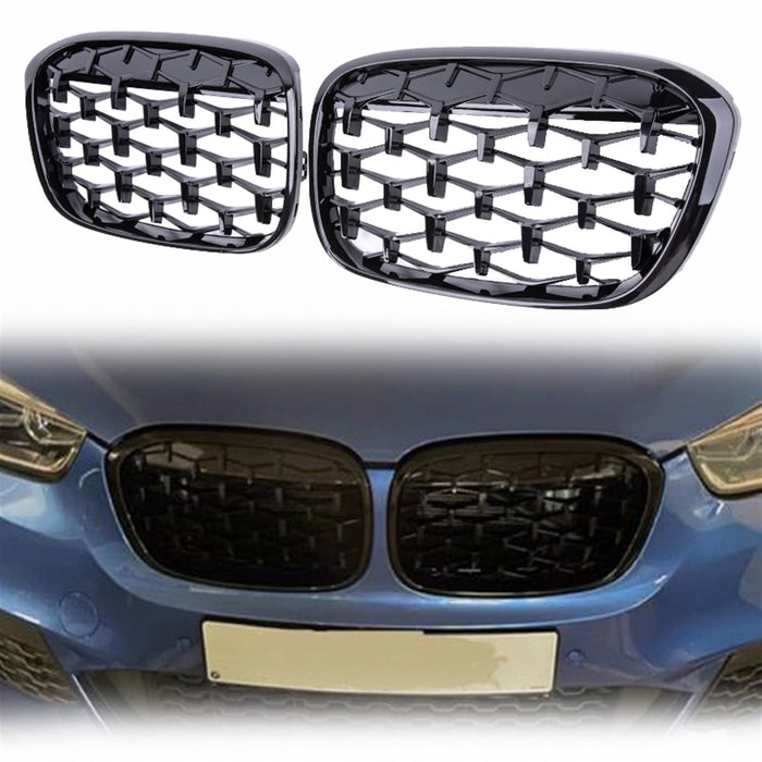 Diamond Grill for BMW X1 F48 Piano Black
