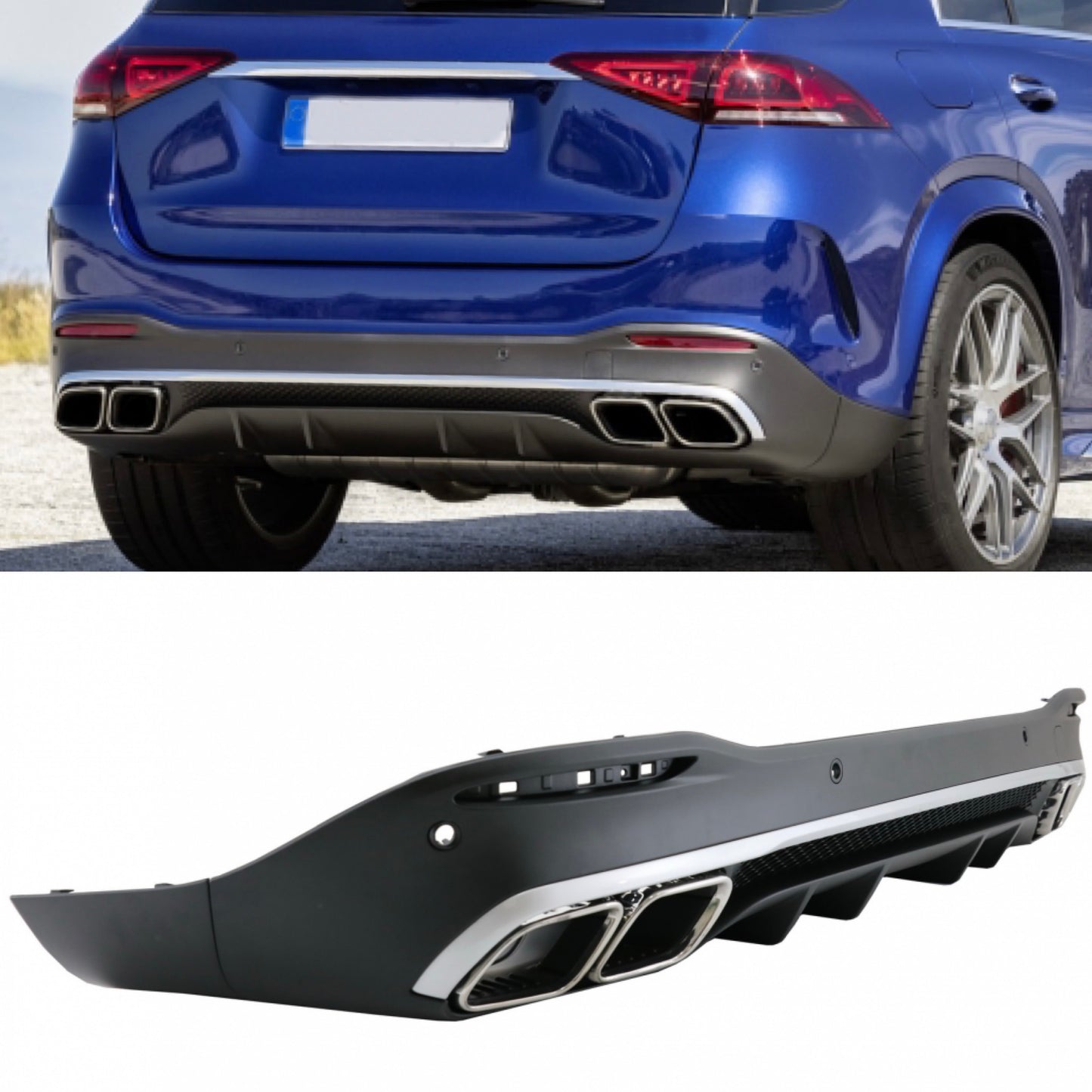 GLE 63 Stražnji difuzor za Mercedes GLE W167 sa nastavcima auspuha (2019.-danas)