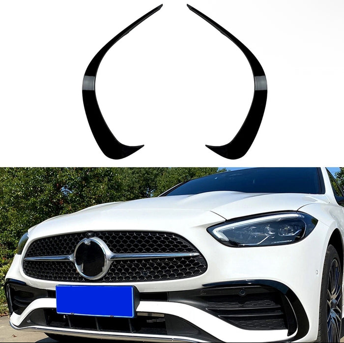 Front bumper trim strips for Mercedes C-Class W206 S206, Piano Black