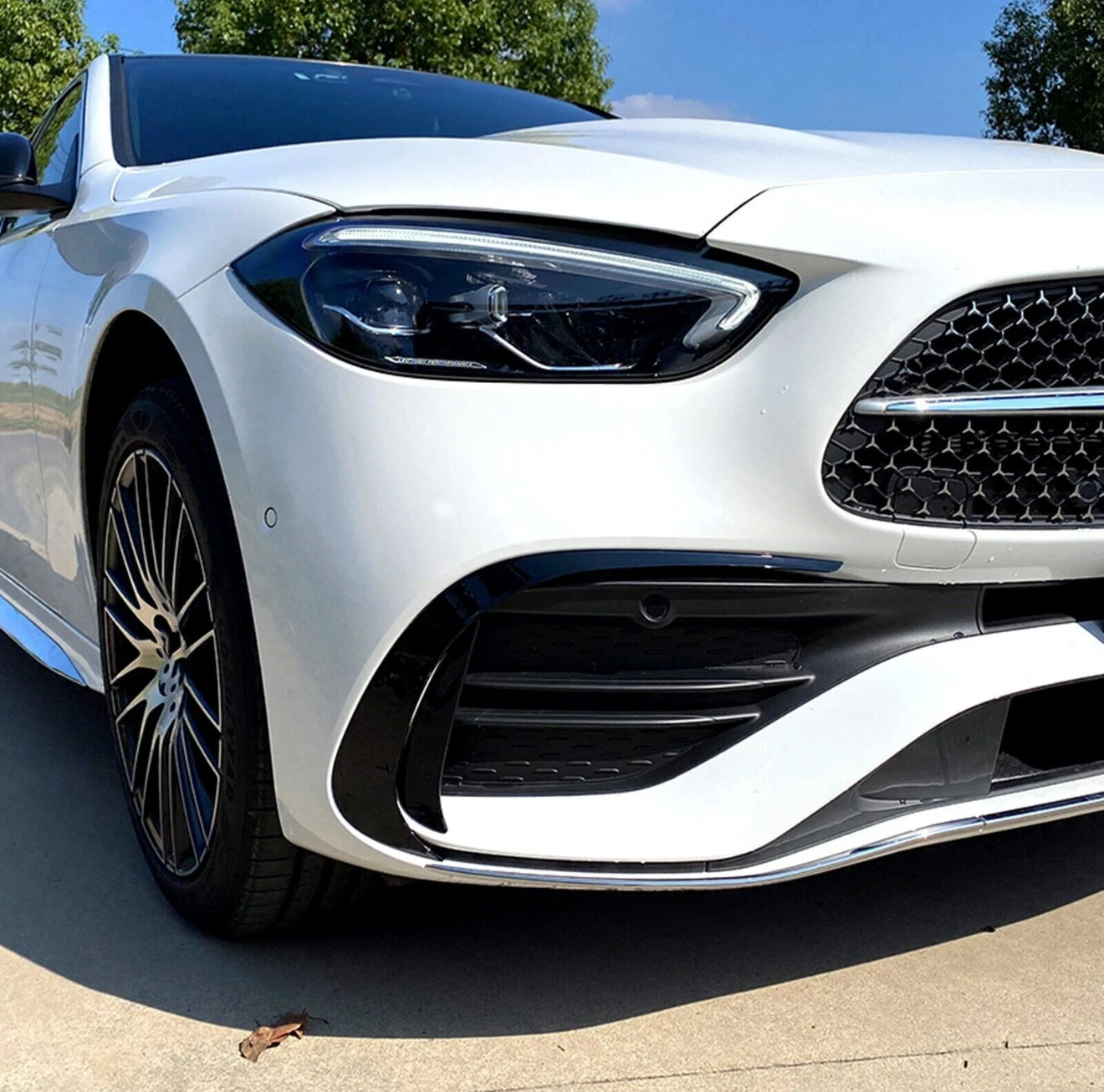 Lajsne prednjeg branika za Mercedes C-Klasa W206 S206 Piano Crna