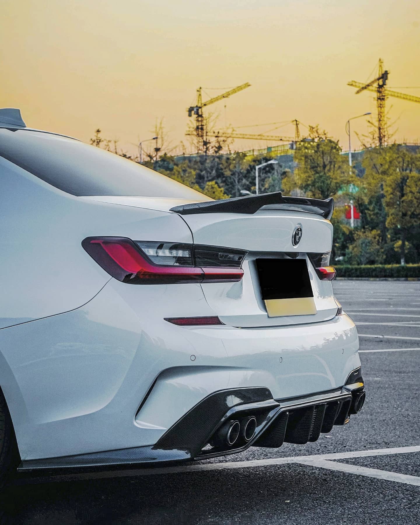 M4 REAR SPOILER for BMW Series 3 G20 Piano Black – LB Automotive