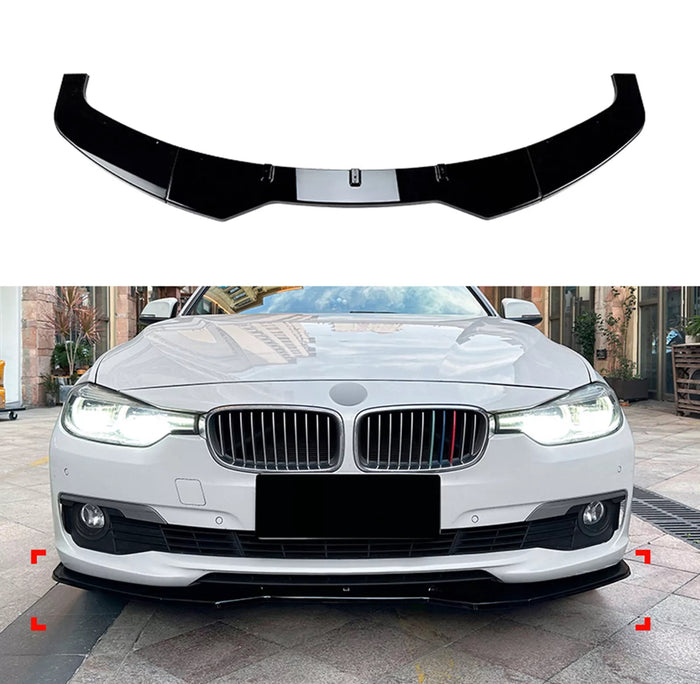 Sprednja ustnica za odbijač BMW F30 F31 Piano Black Plain