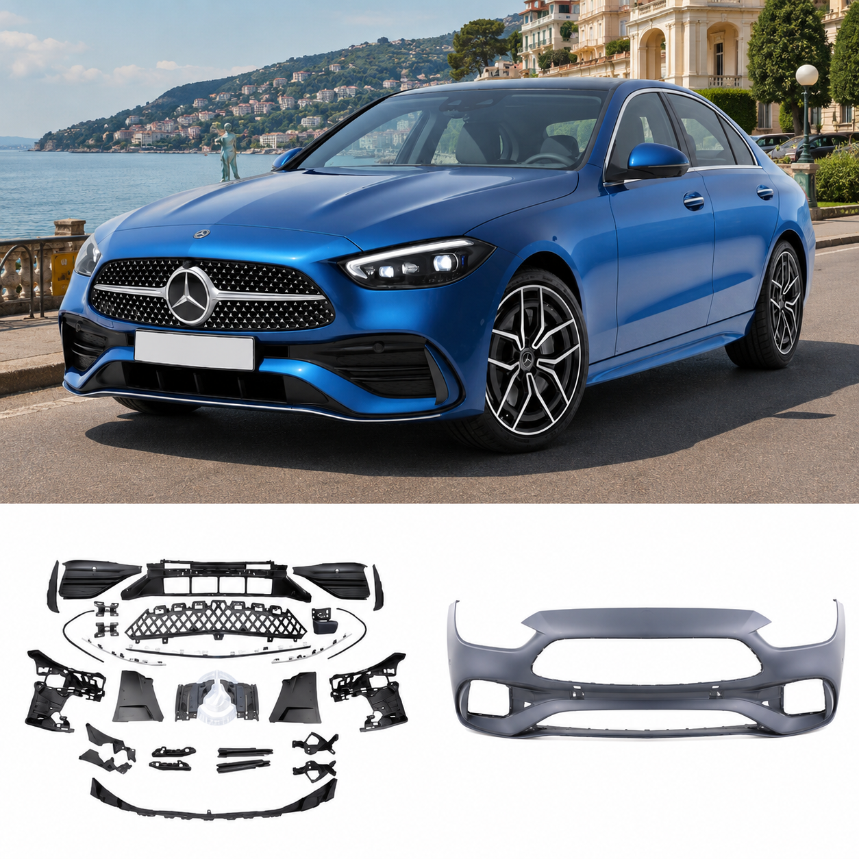 Prednji branik za Mercedes C-klasa W206 S206 AMG Line Komplet