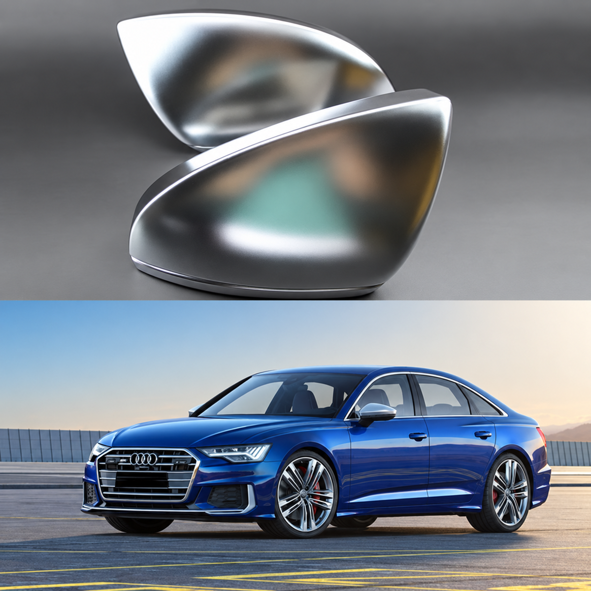 Poklopci retrovizora za AUDI A6 C8 Matt Silver